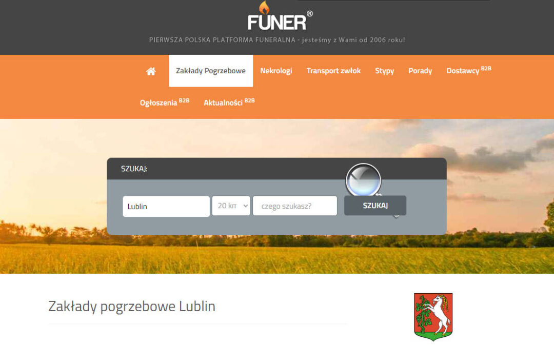 funer.com.pl - wyszukiwarka firm pogrzebowych - lista firm w Lublinie